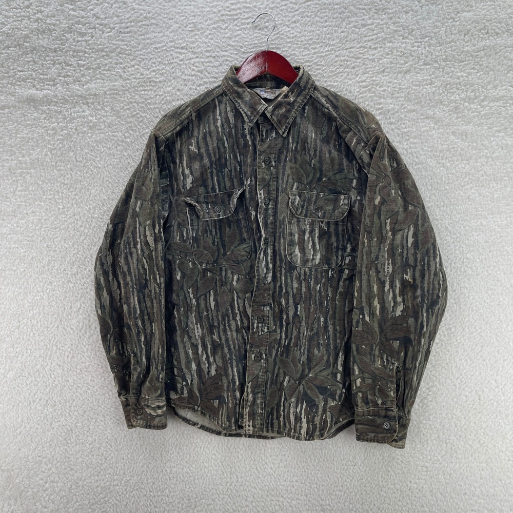 VTG Five Brother Shirt Mens L Chamois Realtree Camo Heavyweight Flannel Outdoor